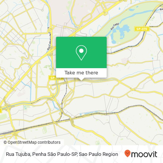 Mapa Rua Tujuba, Penha São Paulo-SP