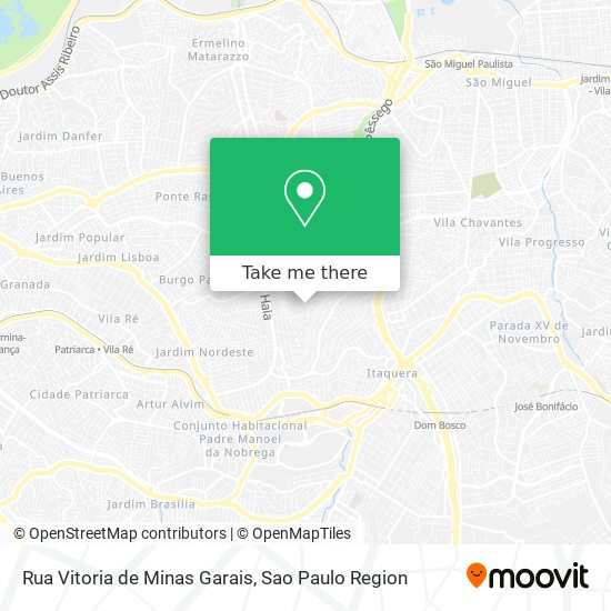 Mapa Rua Vitoria de Minas Garais