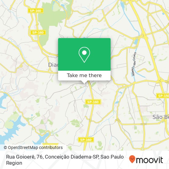 Mapa Rua Goioerê, 76, Conceição Diadema-SP
