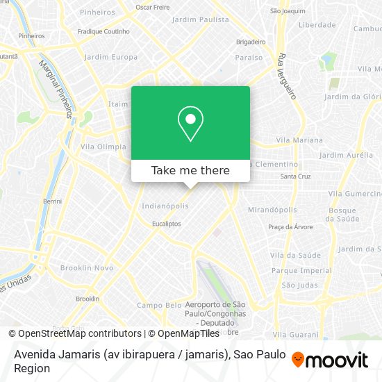 Mapa Avenida Jamaris (av ibirapuera / jamaris)