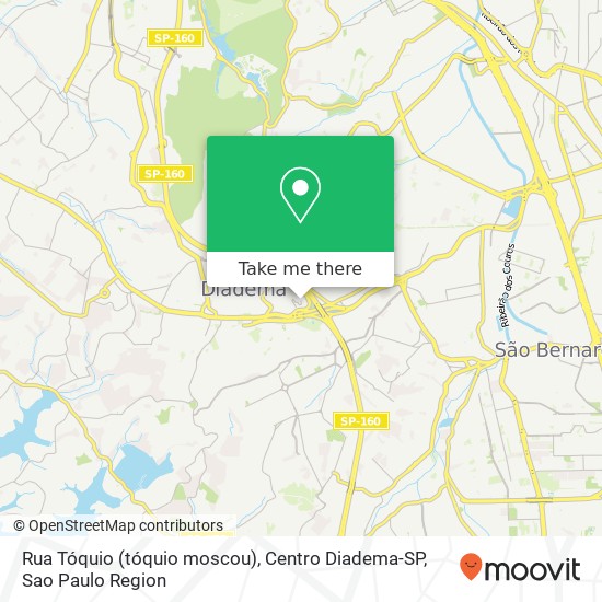 Rua Tóquio (tóquio moscou), Centro Diadema-SP map