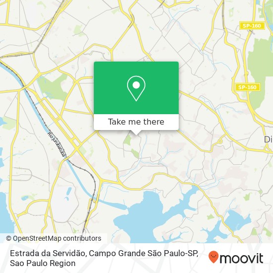 Mapa Estrada da Servidão, Campo Grande São Paulo-SP