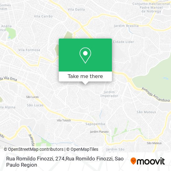 Mapa Rua Romildo Finozzi, 274,Rua Romildo Finozzi