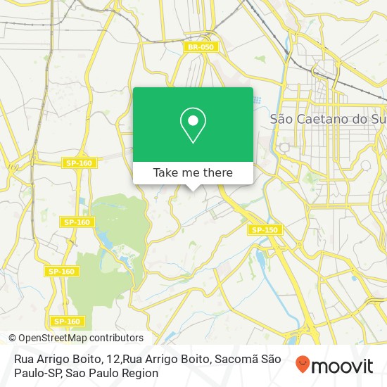 Mapa Rua Arrigo Boito, 12,Rua Arrigo Boito, Sacomã São Paulo-SP