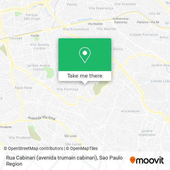 Rua Cabinari (avenida trumain cabinari) map