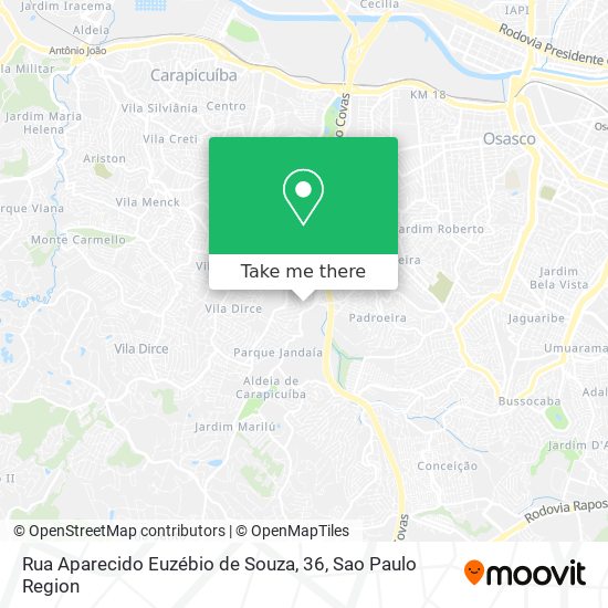 Rua Aparecido Euzébio de Souza, 36 map