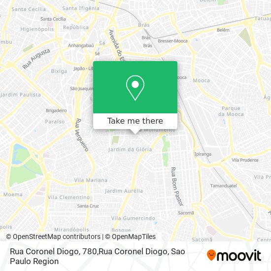 Mapa Rua Coronel Diogo, 780,Rua Coronel Diogo