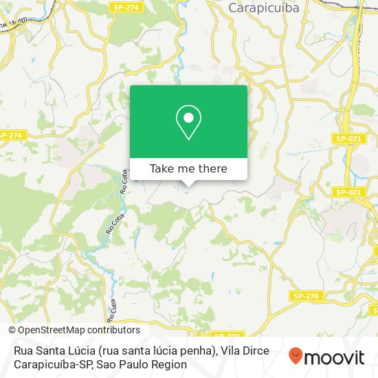 Mapa Rua Santa Lúcia (rua santa lúcia penha), Vila Dirce Carapicuíba-SP