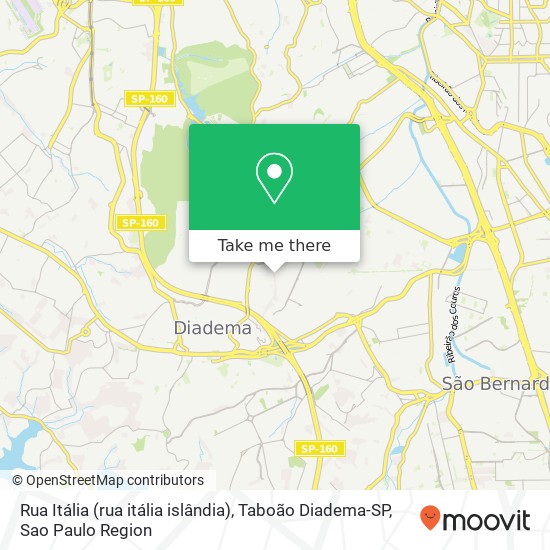 Rua Itália (rua itália islândia), Taboão Diadema-SP map