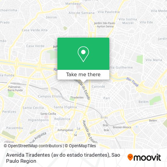 Avenida Tiradentes (av do estado tiradentes) map