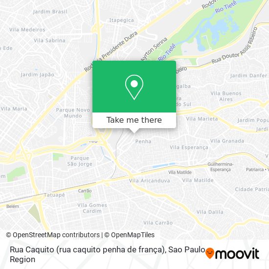 Mapa Rua Caquito (rua caquito penha de frança)