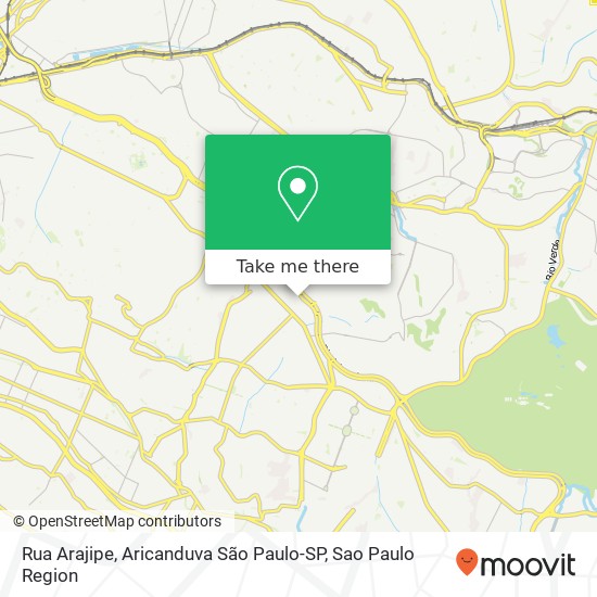 Mapa Rua Arajipe, Aricanduva São Paulo-SP