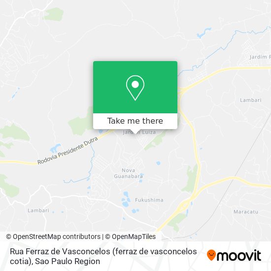 Rua Ferraz de Vasconcelos (ferraz de vasconcelos cotia) map