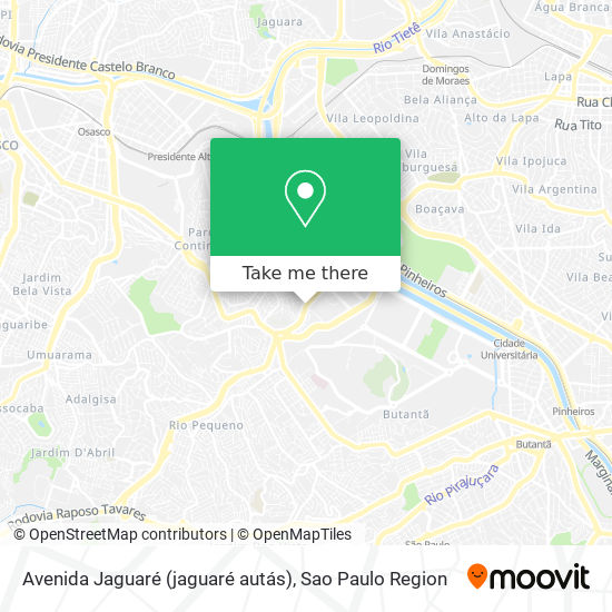 Avenida Jaguaré (jaguaré autás) map