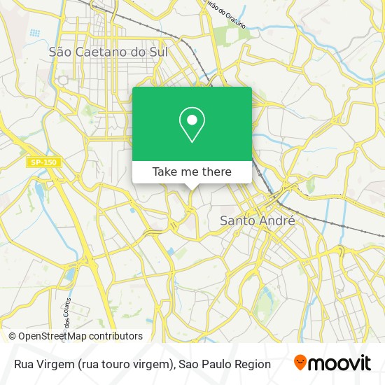 Mapa Rua Virgem (rua touro virgem)