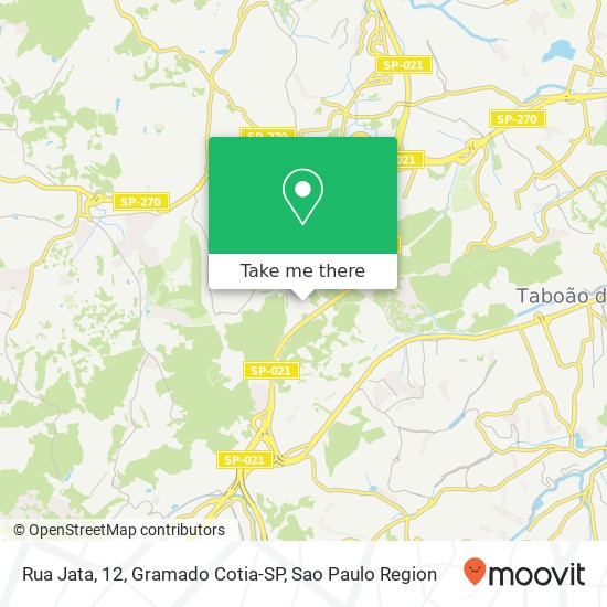 Rua Jata, 12, Gramado Cotia-SP map