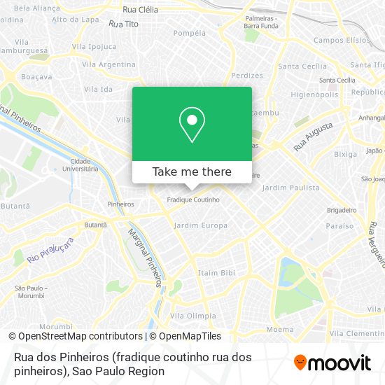 Rua dos Pinheiros (fradique coutinho rua dos pinheiros) map