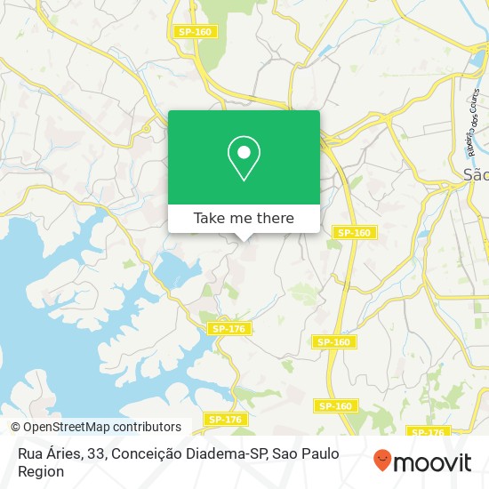 Rua Áries, 33, Conceição Diadema-SP map