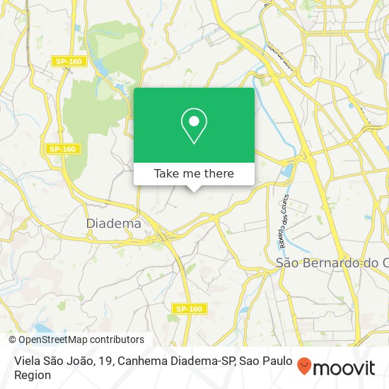 Mapa Viela São João, 19, Canhema Diadema-SP
