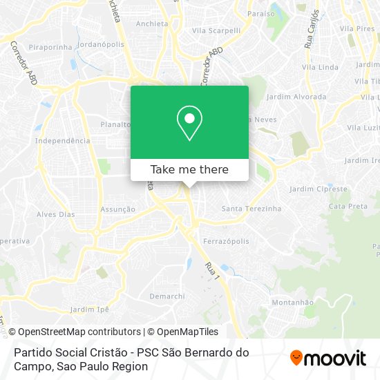 Mapa Partido Social Cristão - PSC São Bernardo do Campo