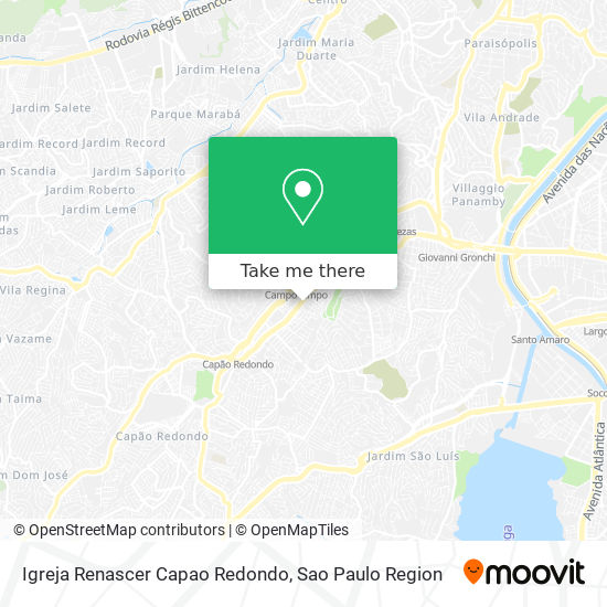 Mapa Igreja Renascer Capao Redondo