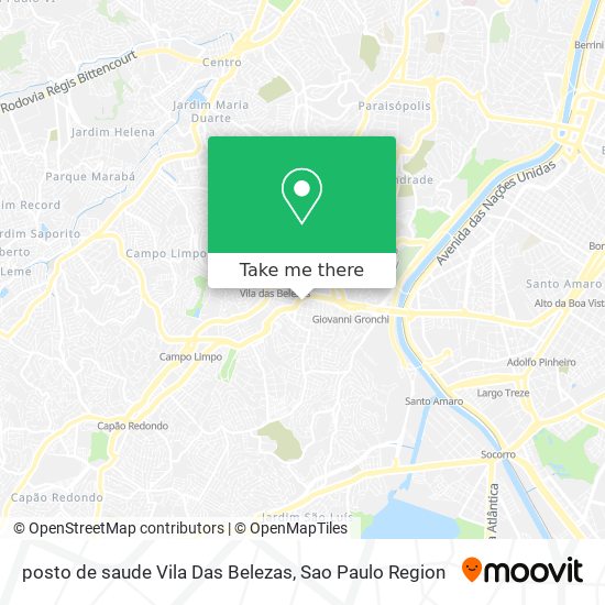 Mapa posto de saude Vila Das Belezas