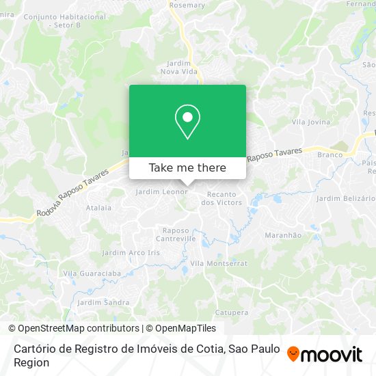 Mapa Cartório de Registro de Imóveis de Cotia