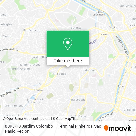 Mapa 809J-10 Jardim Colombo – Terminal Pinheiros