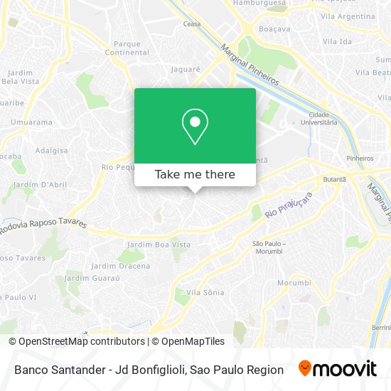 Mapa Banco Santander - Jd Bonfiglioli
