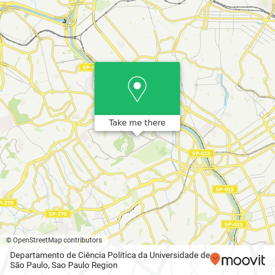 Mapa Departamento de Ciência Política da Universidade de São Paulo