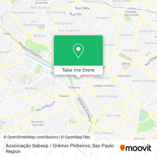 Mapa Associação Sabesp / Grêmio Pinheiros