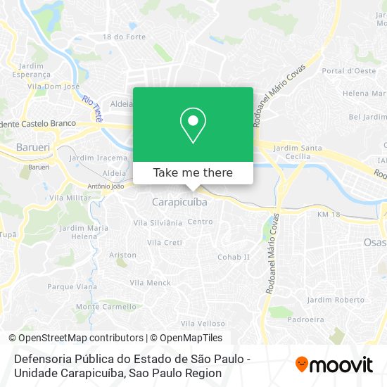 Mapa Defensoria Pública do Estado de São Paulo - Unidade Carapicuíba