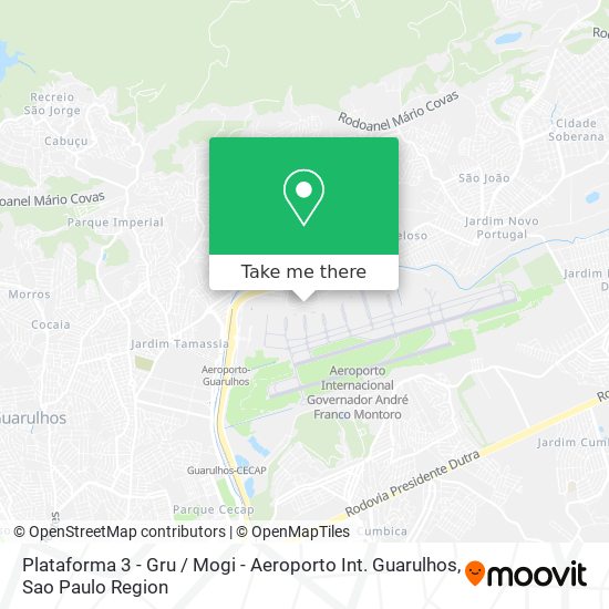 Mapa Plataforma 3 - Gru / Mogi - Aeroporto Int. Guarulhos