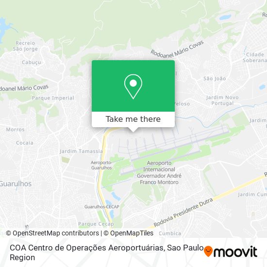 Mapa COA Centro de Operações Aeroportuárias