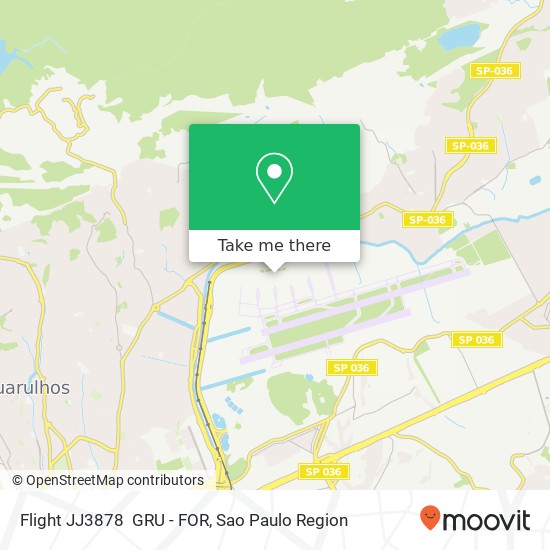 Mapa Flight JJ3878 ️ GRU - FOR