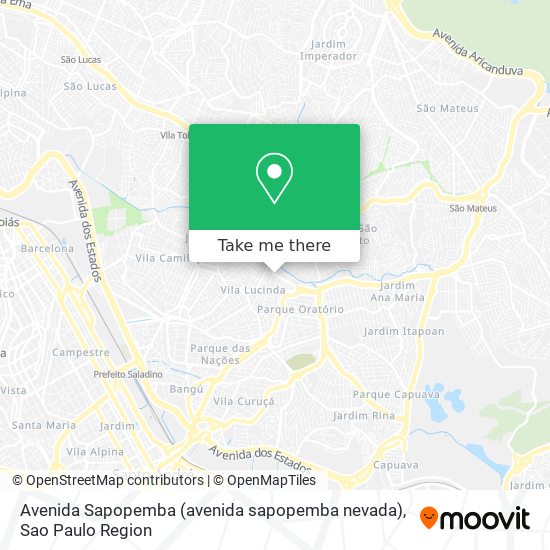 Avenida Sapopemba (avenida sapopemba nevada) map