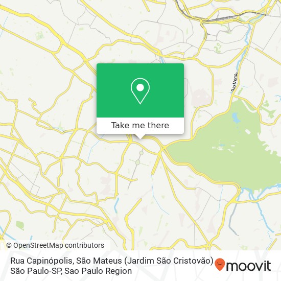 Mapa Rua Capinópolis, São Mateus (Jardim São Cristovão) São Paulo-SP