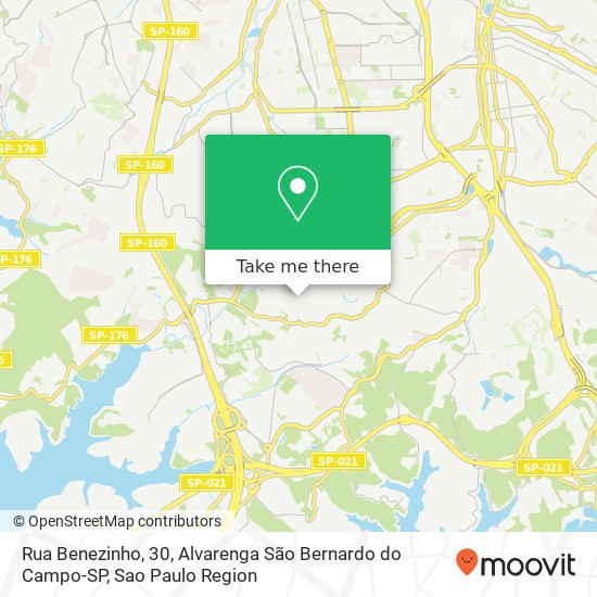 Mapa Rua Benezinho, 30, Alvarenga São Bernardo do Campo-SP