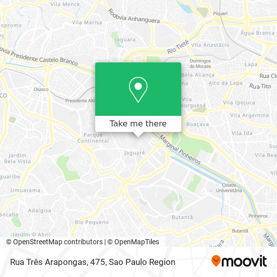 Rua Três Arapongas, 475 map