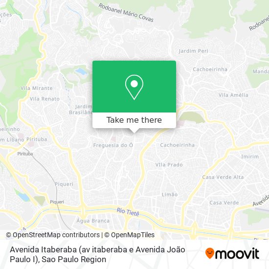 Mapa Avenida Itaberaba (av itaberaba e Avenida João Paulo I)