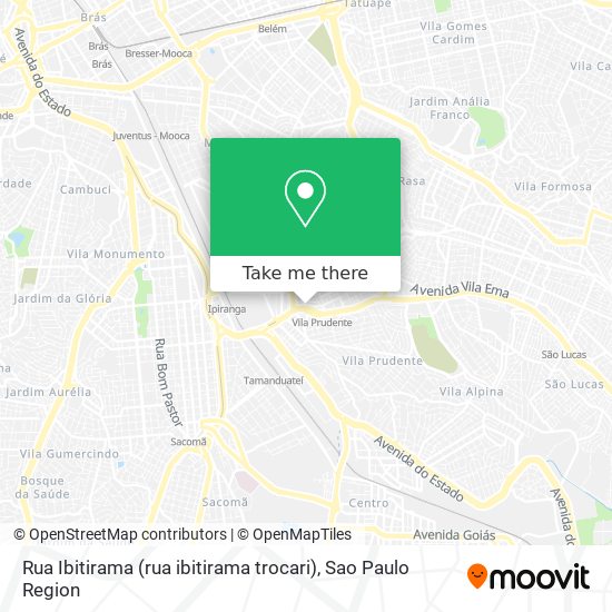 Rua Ibitirama (rua ibitirama trocari) map