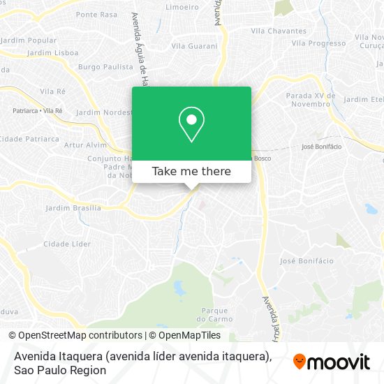 Mapa Avenida Itaquera (avenida líder avenida itaquera)