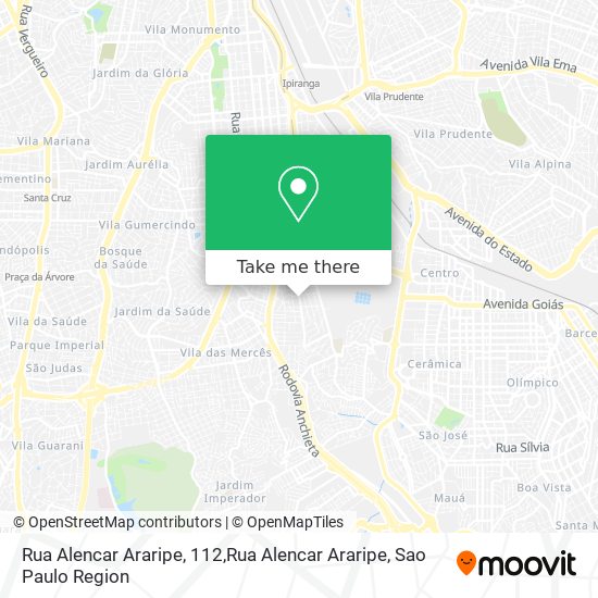 Mapa Rua Alencar Araripe, 112,Rua Alencar Araripe
