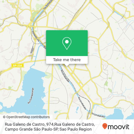 Mapa Rua Galeno de Castro, 974,Rua Galeno de Castro, Campo Grande São Paulo-SP