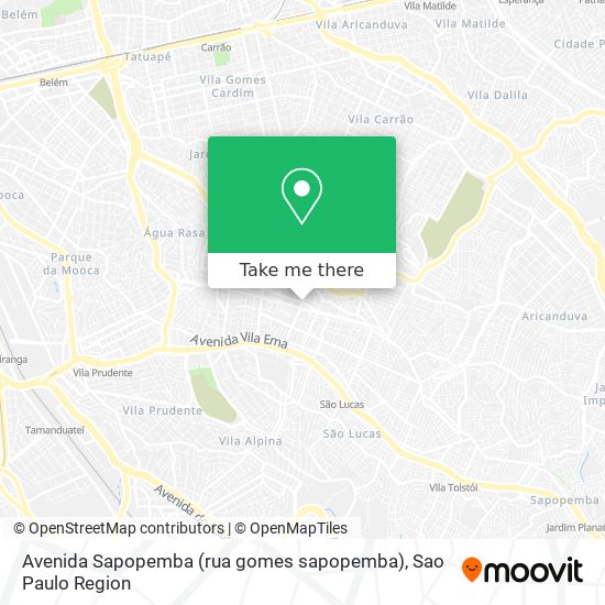 Avenida Sapopemba (rua gomes sapopemba) map