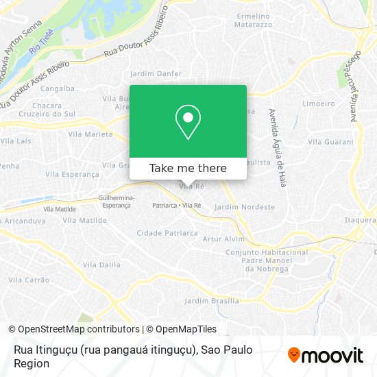 Mapa Rua Itinguçu (rua pangauá itinguçu)