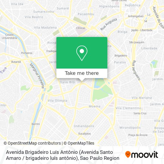 Avenida Brigadeiro Luís Antônio (Avenida Santo Amaro / brigadeiro luís antônio) map