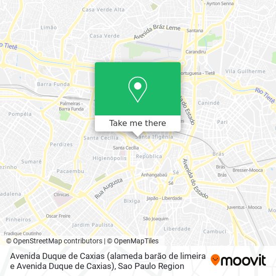 Avenida Duque de Caxias (alameda barão de limeira e Avenida Duque de Caxias) map