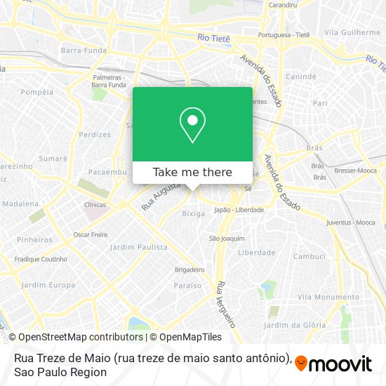 Rua Treze de Maio (rua treze de maio santo antônio) map