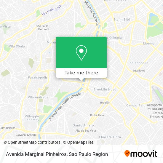 Mapa Avenida Marginal Pinheiros
